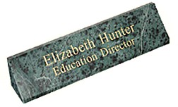 Engraved Marble Desk Plate paint filled